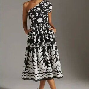 Anthropologie one Shoulder Midi Dress 2